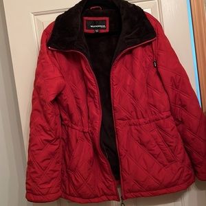 Cozy faux fur lined winter jacket. Excellent condition and a great for fall.